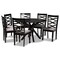 Baxton Studio Mila Grey Upholstered and Dark Brown Finished Wood 7-Piece Dining Set 172-10530-10894 - alternate 1